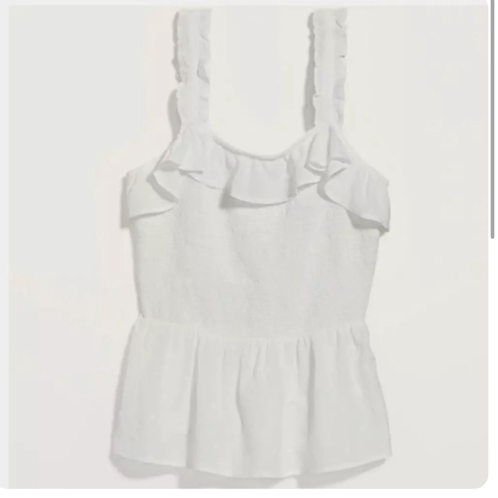 Old Navy Embroidered Smocked Eyelet Peplum Tank Top